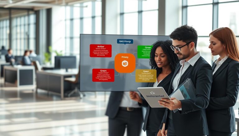 Gruppe von Menschen die einer Interner KI-Chatbot Vorstellen